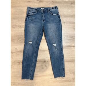 Blue Artemis Women Distressed Skinny Jeans Medium Wash Raw Hem Size‎ 12
